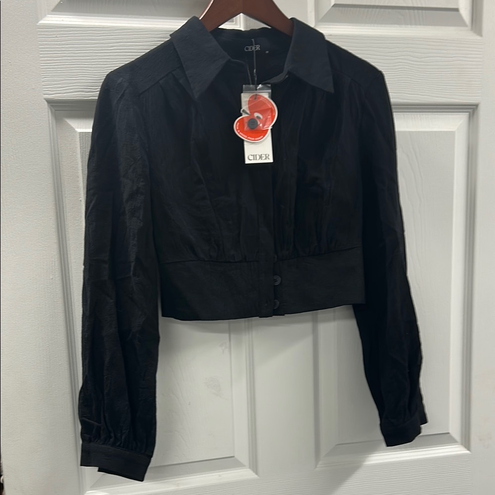 3/25$ Cider Black Textured Blouse